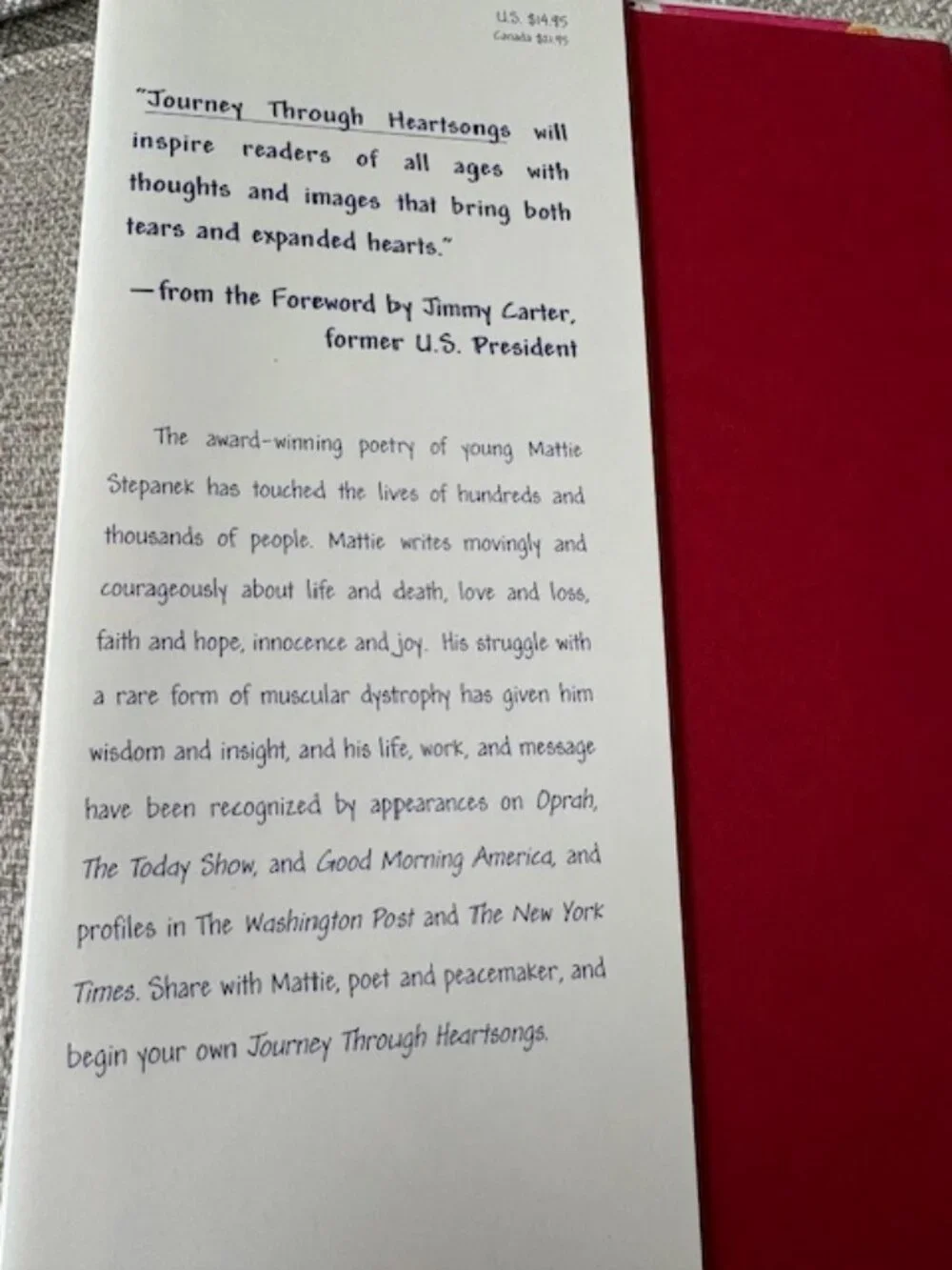New Journey Through Heartsongs Book. By Mattie J.T. Stepanek